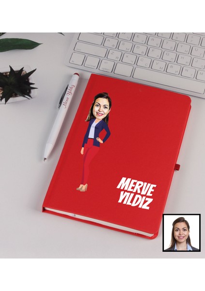 Kişiye Özel Karikatür Tasarım Defter Kalem Seti 91345