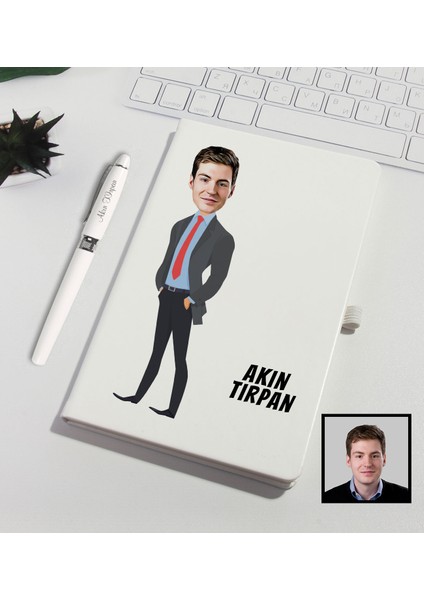 Kişiye Özel Karikatür Tasarım Defter Kalem Seti 91317