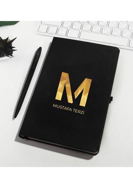 Kişiye Özel Siyah Defter Kalem Seti 110725