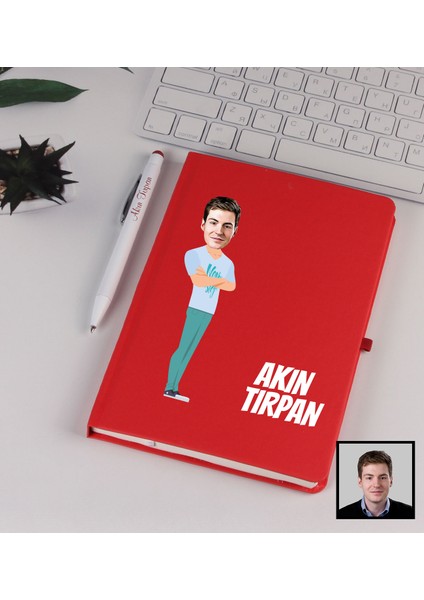 Kişiye Özel Karikatür Tasarım Defter Kalem Seti 91343