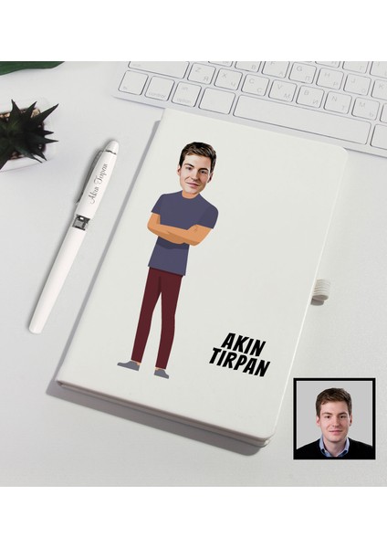 Kişiye Özel Karikatür Tasarım Defter Kalem Seti 91331
