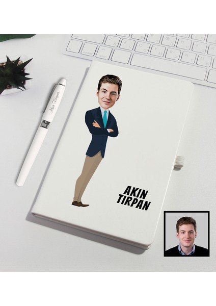 Kişiye Özel Müdürüm Karikatür Tasarım Defter Kalem Seti 91318