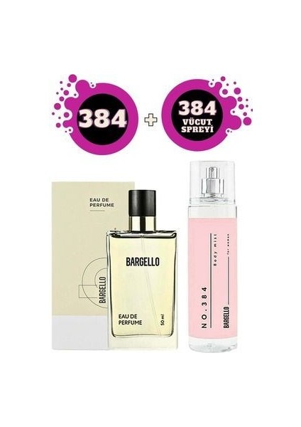 384 Edp 50 Ml Floral Kadın Parfüm + No:384 210 Ml Body Mist Vücut Spreyi