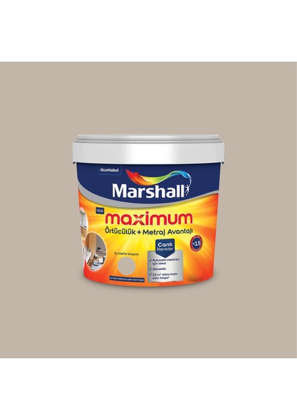 Derin Vadi 7,5 Litre Maximum Su Bazlı Silikonlu Ipek Mat Iç Cephe Boyası (MARSHALL.5309482)