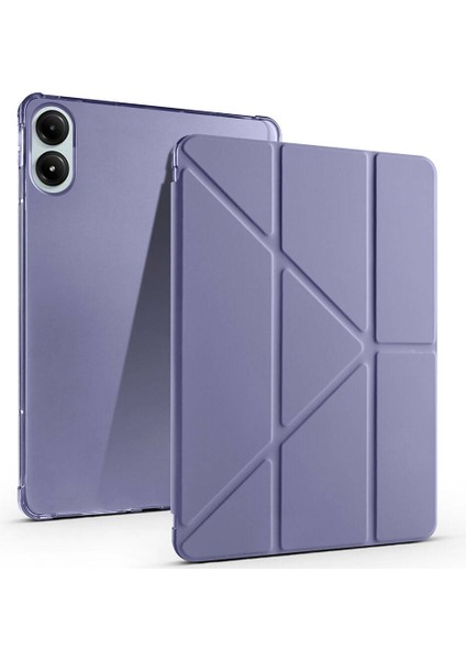 Xiaomi Poco Pad Kılıf Standlı Katlanabilir Pu Silikon Tf1 Mor