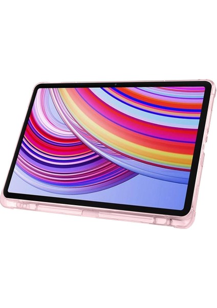 Xiaomi Poco Pad Kılıf Standlı Katlanabilir Pu Silikon Tf1 Pembe