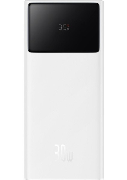 BYARS-30W 20.000 Mah Dijital Ekranlı Powerbank Beyaz Byarsbilişim