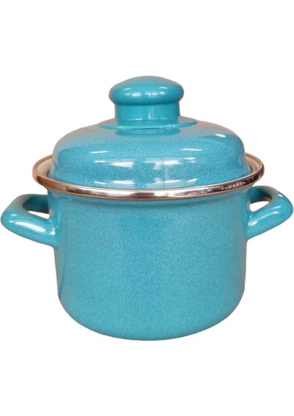 Lüks Emaye Mini Tencere 12 cm 900 ml Turkuaz