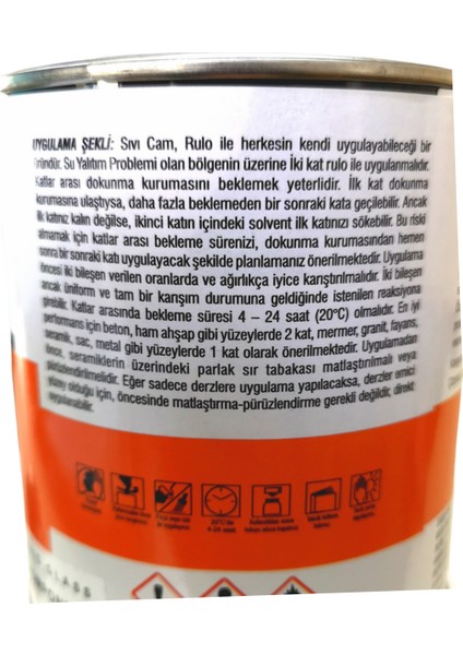 Liquid Likit Glass Sıvı Cam Su Yalıtım Su İzolasyonu Şeffaf Parlak 600 Gr. ( 500 gr + 100 gr ) modelleri