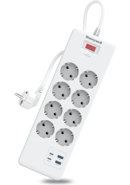 Akım Korumalı Priz 8li 2xtype C 2xusb A HC000052