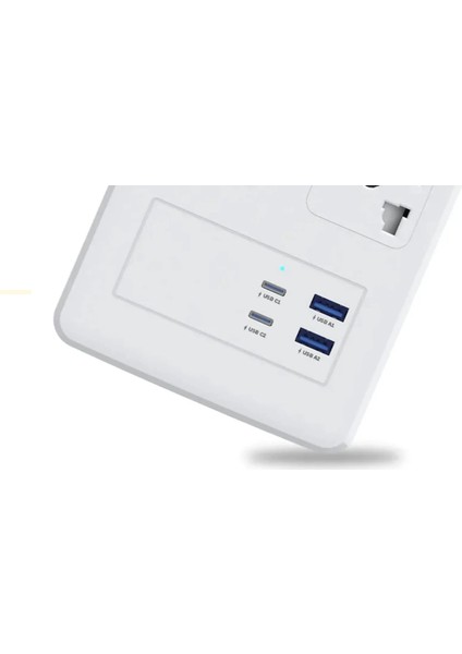 Akım Korumalı Priz 8li 2xtype C 2xusb A HC000052 fiyatları