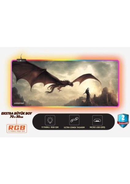 Byars-Işıklı Gaming Mouse Pad PGM21 Byarsbilişim