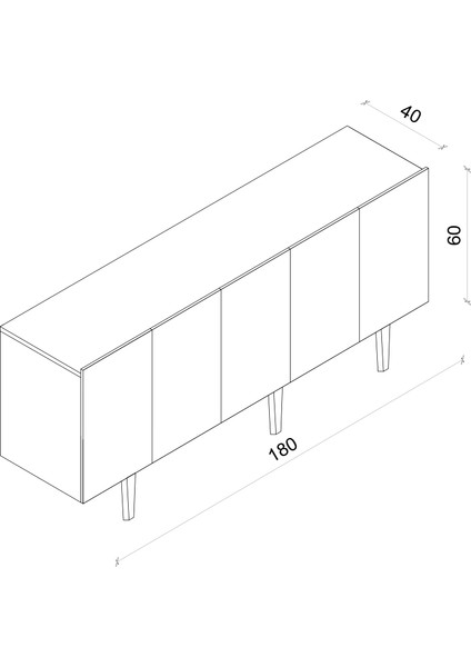 Capella Gri Mdf 5 Kapaklı Raflı 180 Lik Konsol indirimleri