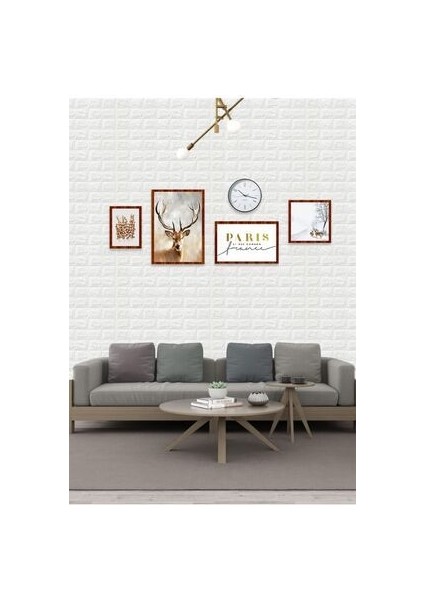 NW01 Kendinden Yapışkanlı 70X77 cm 8 mm Sünger Beyaz Tuğla Duvar Kağıdı Paneli indirimleri