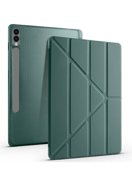 Samsung Galaxy Tab S10 + 12,4 Uymlu Standlı Kalem Bölmeli Akıllı Kılıf