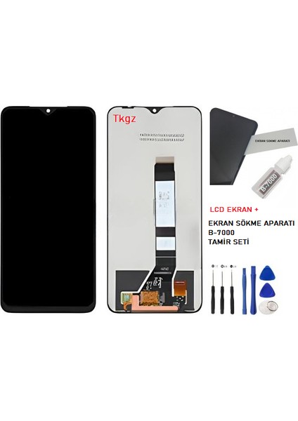 Xiaomi Redmi 9t LCD Ekran Dokunmatik Orijinal Kalite + B-7000 + Tamir Seti