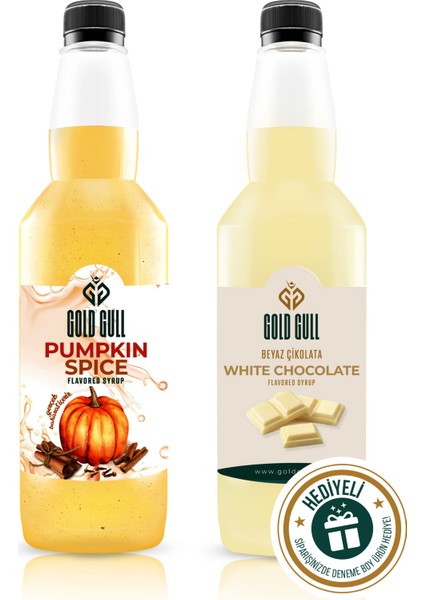Pumpkin Spices & Beyaz Çikolata Aromalı Kahve & Meyve Şurubu 2 x 700 ml