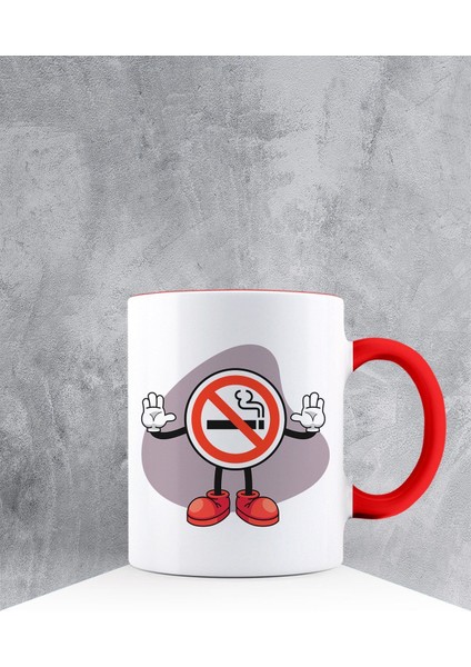 Özel Tasarım Kırmızı Kulpu Kupa Bardak 87504