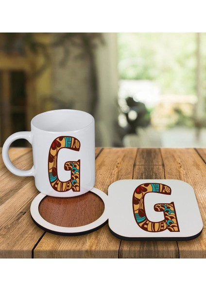 Kişiye Özel Tasarım Kupa Bardak ve Fotoğraflı Ahşap Bardak Altlığı 99295