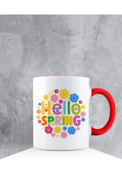 Özel Tasarım Kırmızı Kulpu Kupa Bardak 87420