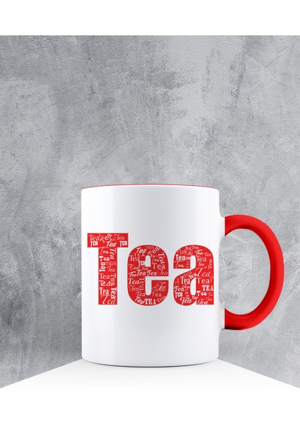 Özel Tasarım Kırmızı Kulpu Kupa Bardak 87403