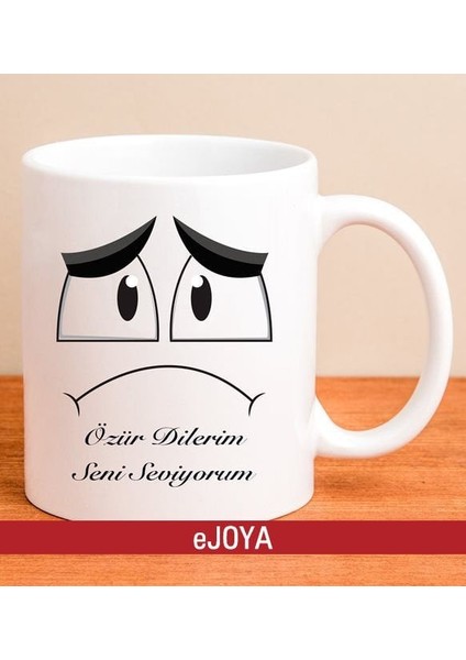 Kişiye Özel Mesajlı Üzgün Surat Kupa Bardak 80013