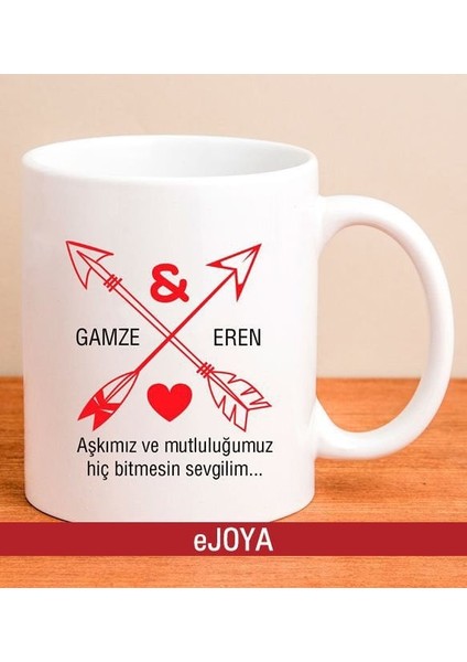 Kişiye Özel Aşk Oklu Kupa Bardak 80077