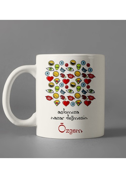 Kişiye Özel Aşkımıza Nazar Değmesin Kupa Bardak 80499