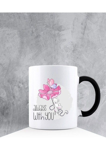 Özel Tasarım Siyah Kulplu Kupa Bardak 87579