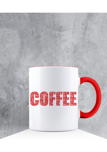 Özel Tasarım Kırmızı Kulpu Kupa Bardak 87404