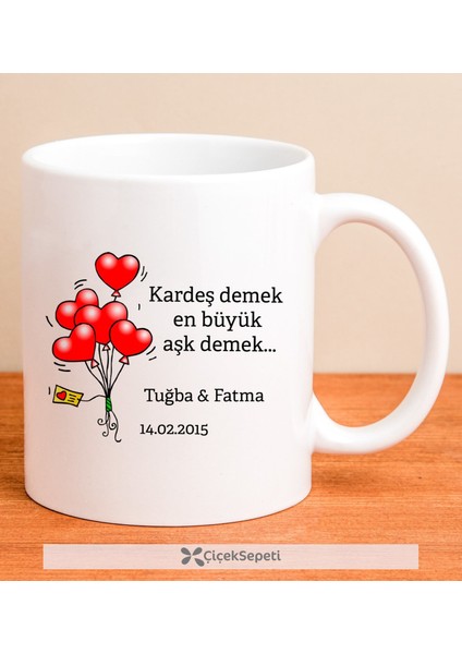 Kişiye Özel Kalp Dolusu Isim ve Mesaj Yazılı Kupa Bardak 79943