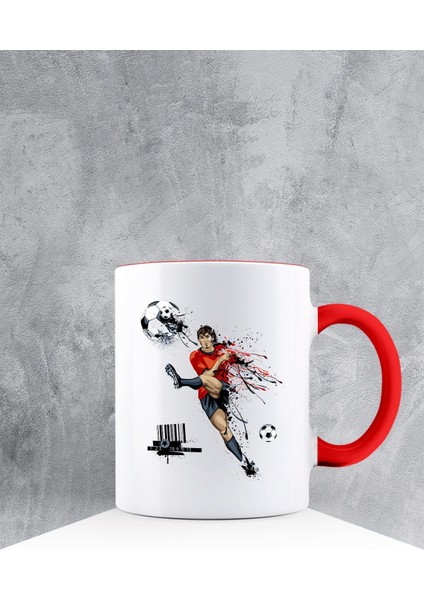 Özel Tasarım Kırmızı Kulpu Kupa Bardak 87501