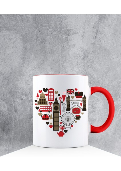 Özel Tasarım Kırmızı Kulpu Kupa Bardak 87396