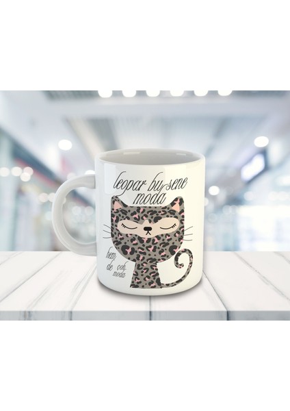 Leopar Bu Sene Moda Temalı Kupa Bardak 81528