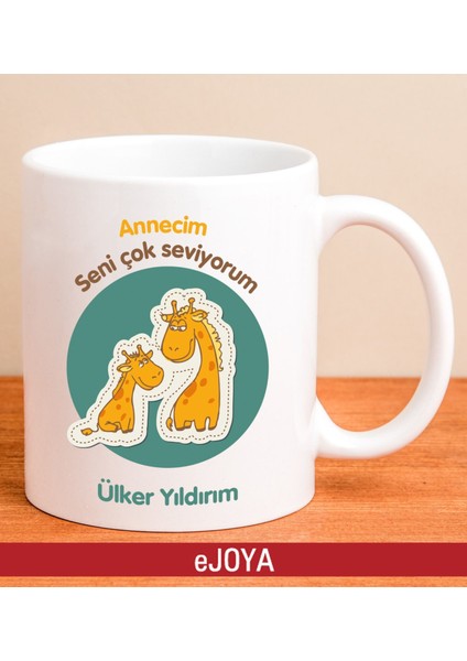 Kişiye Özel Zürafa Temalı Kupa Bardak 80138