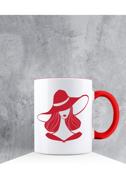 Özel Tasarım Kırmızı Kulpu Kupa Bardak 87397