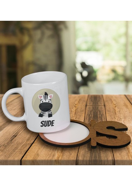 Kişiye Özel Tasarım Kupa Bardak ve Harfli Ahşap Bardak Altlığı 100200