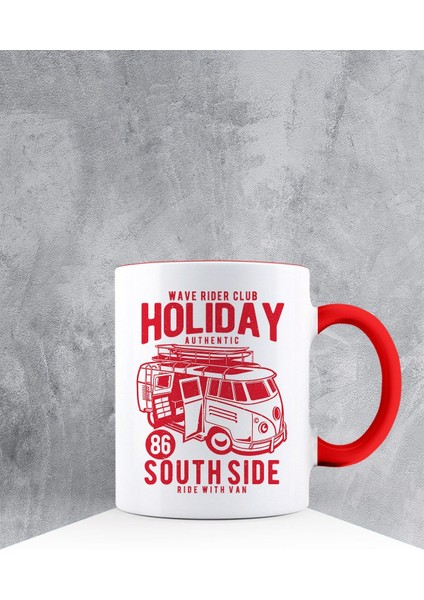 Özel Tasarım Kırmızı Kulpu Kupa Bardak 87499