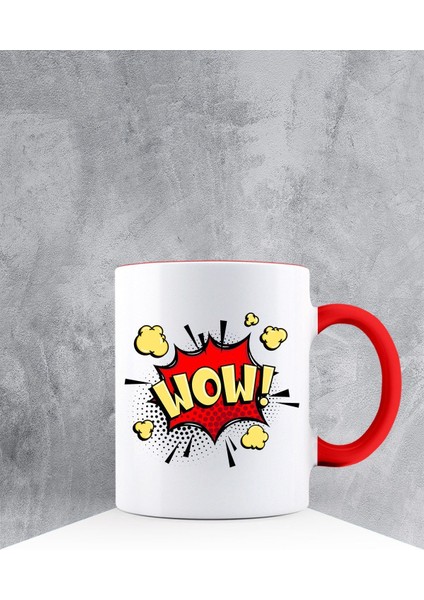 Özel Tasarım Kırmızı Kulpu Kupa Bardak 87497