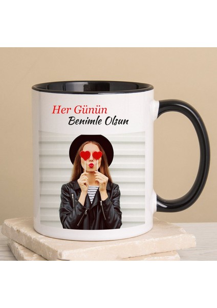 Kişiye Özel Kendin Tasarla Siyah Kulplu Kupa Bardak HF10536 80257