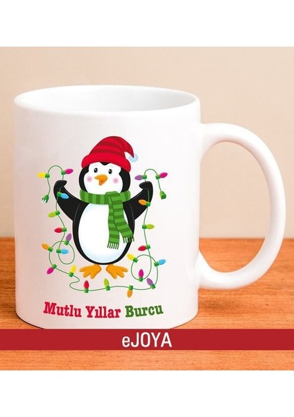 Kişiye Özel Yeni Yıl Temalı Penguen Kupa Bardak 80101