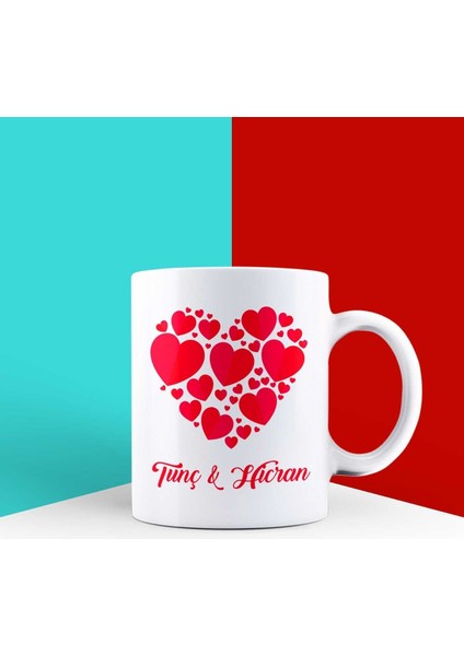 Kişiye Özel Kalplerden Kalp Kupa Bardak 85737