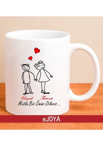 Kişiye Özel Mutlu Çift Kupa Bardak 80027