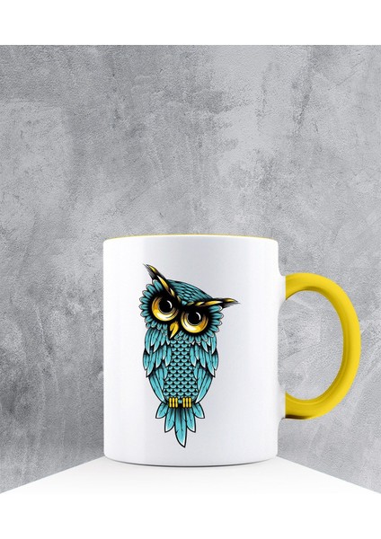 Özel Tasarım Sarı Kulplu Kupa Bardak 87484