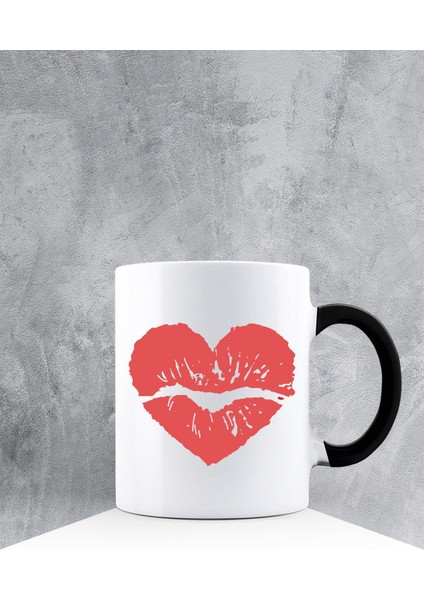 Özel Tasarım Siyah Kulplu Kupa Bardak 87465