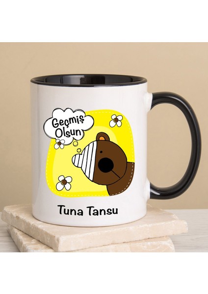 Kişiye Özel Geçmiş Olsun Siyah Kulplu Kupa Bardak 80277