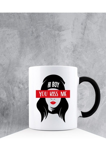 Özel Tasarım Siyah Kulplu Kupa Bardak 87467