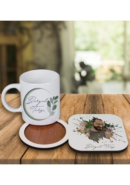 Kişiye Özel Tasarım Kupa Bardak ve Fotoğraflı Ahşap Bardak Altlığı 99454