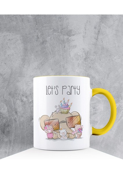 Özel Tasarım Sarı Kulplu Kupa Bardak 87487