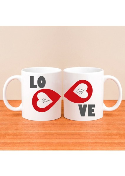 Kişiye Özel Çift Love Kupa Bardak 80195